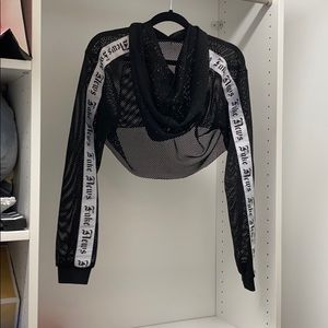 forever 21 cropped see-through hoodie